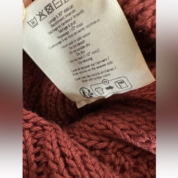 Sezane Beryl Cable Knit Cardigan Sweater in Rosweood Womens M - Picture 10 of 10